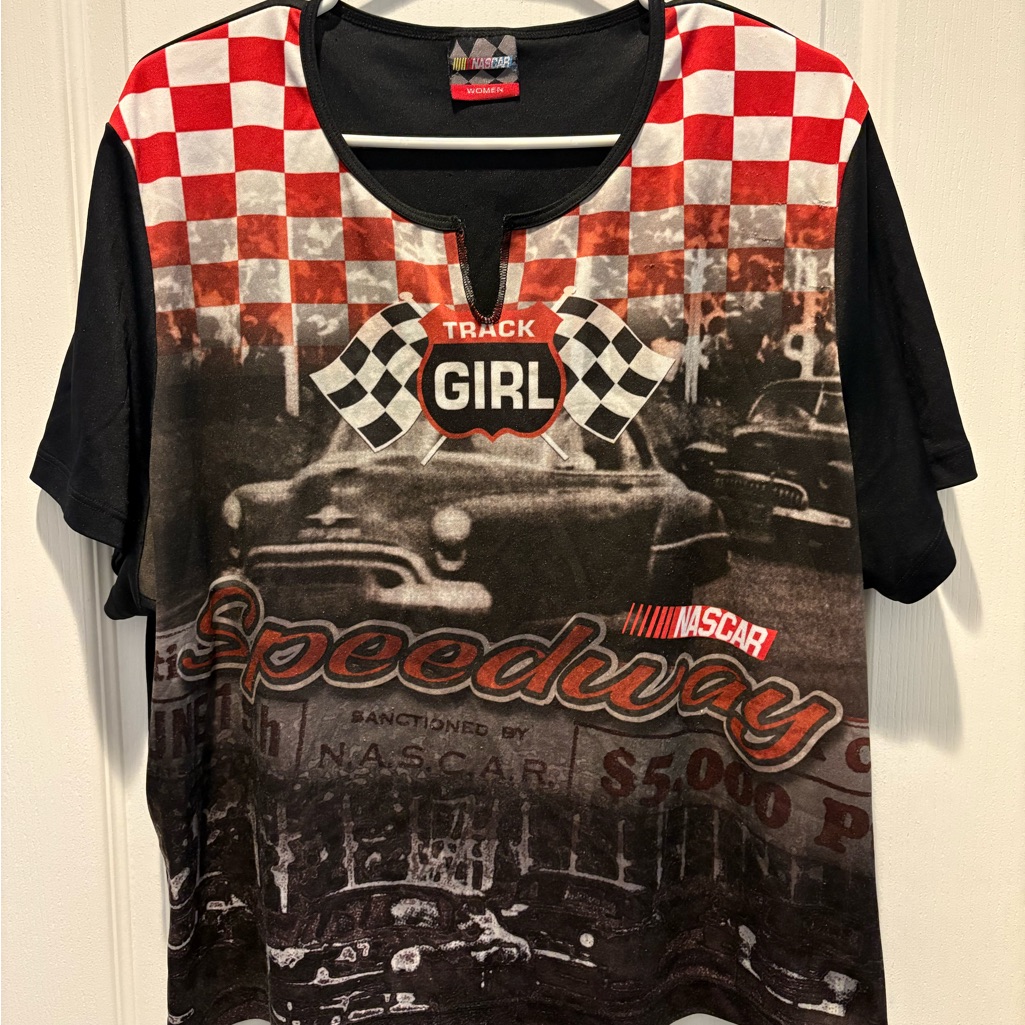 Nascar Black & Red Speedway Track Girl Tee